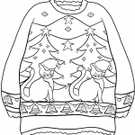Sweater with Christmas Trees and Cats