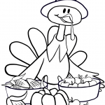 Cartoon Turkey with Vegetables