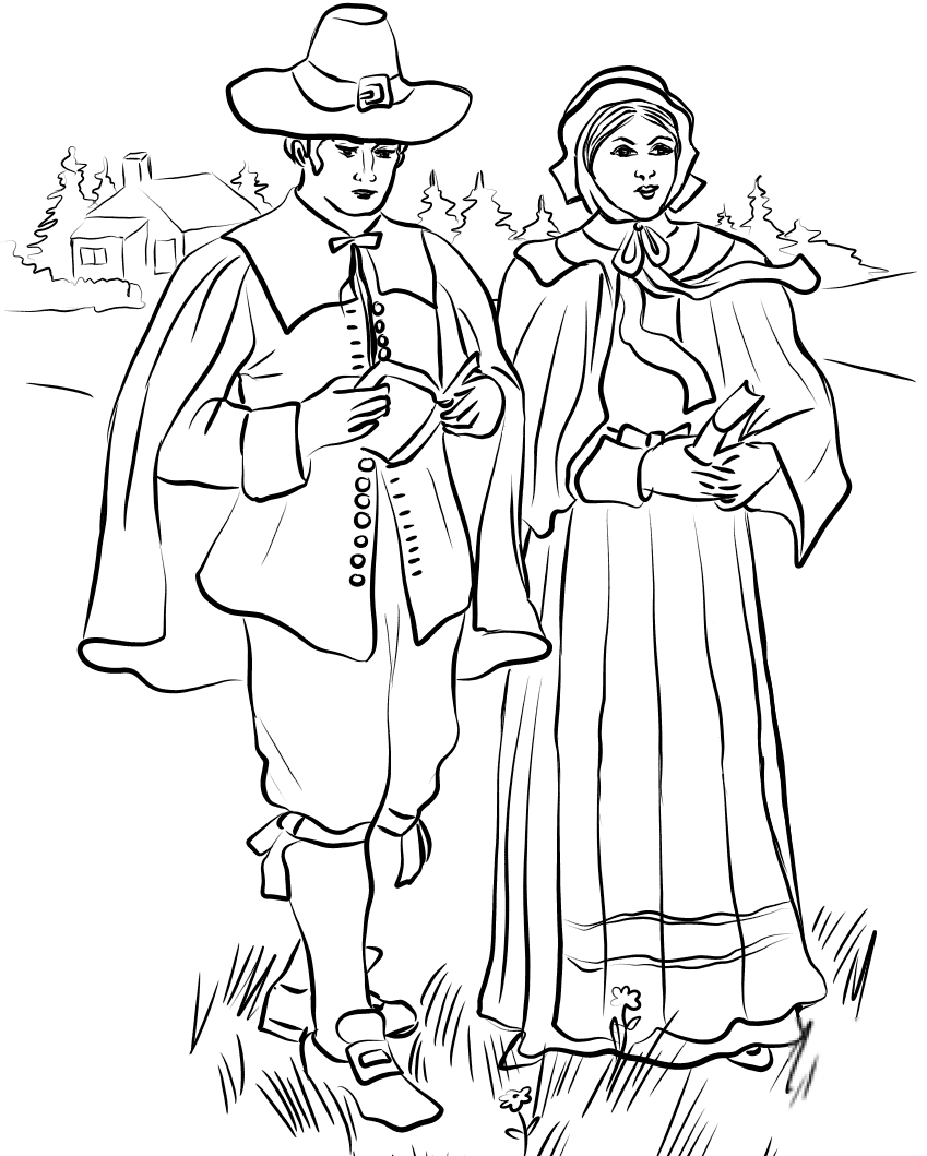 New England Puritan Couple