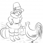 Cute Pilgrim Boy and Plymouth Rock...