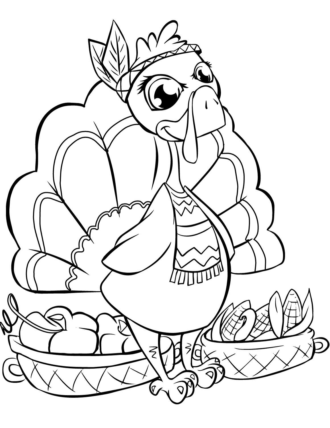 Cute Turkey with Baskets