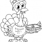 Cartoon Turkey with Pie