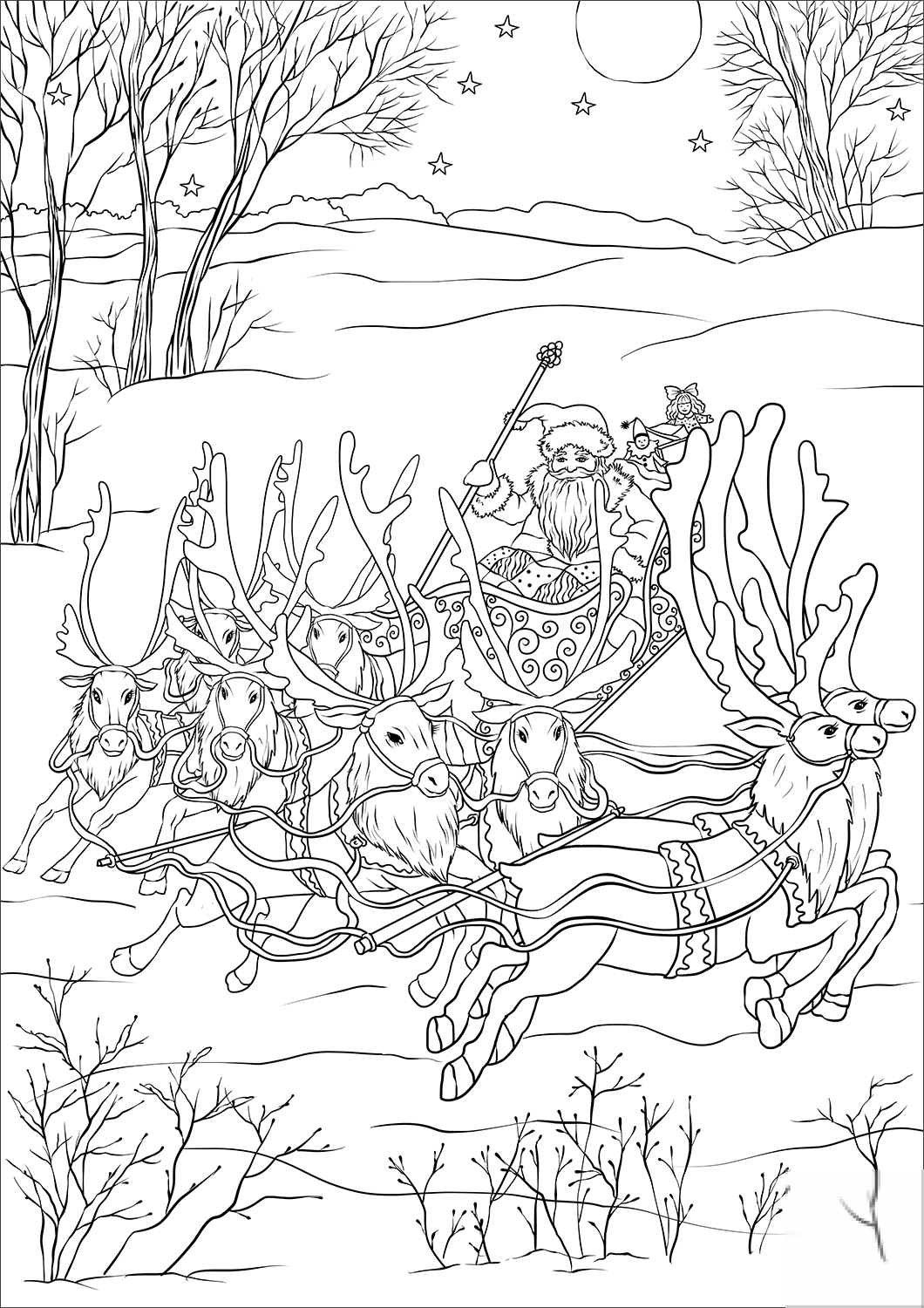 Miniature Sleigh, Eight Tiny...