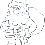 Santa Claus with Bag and Stick