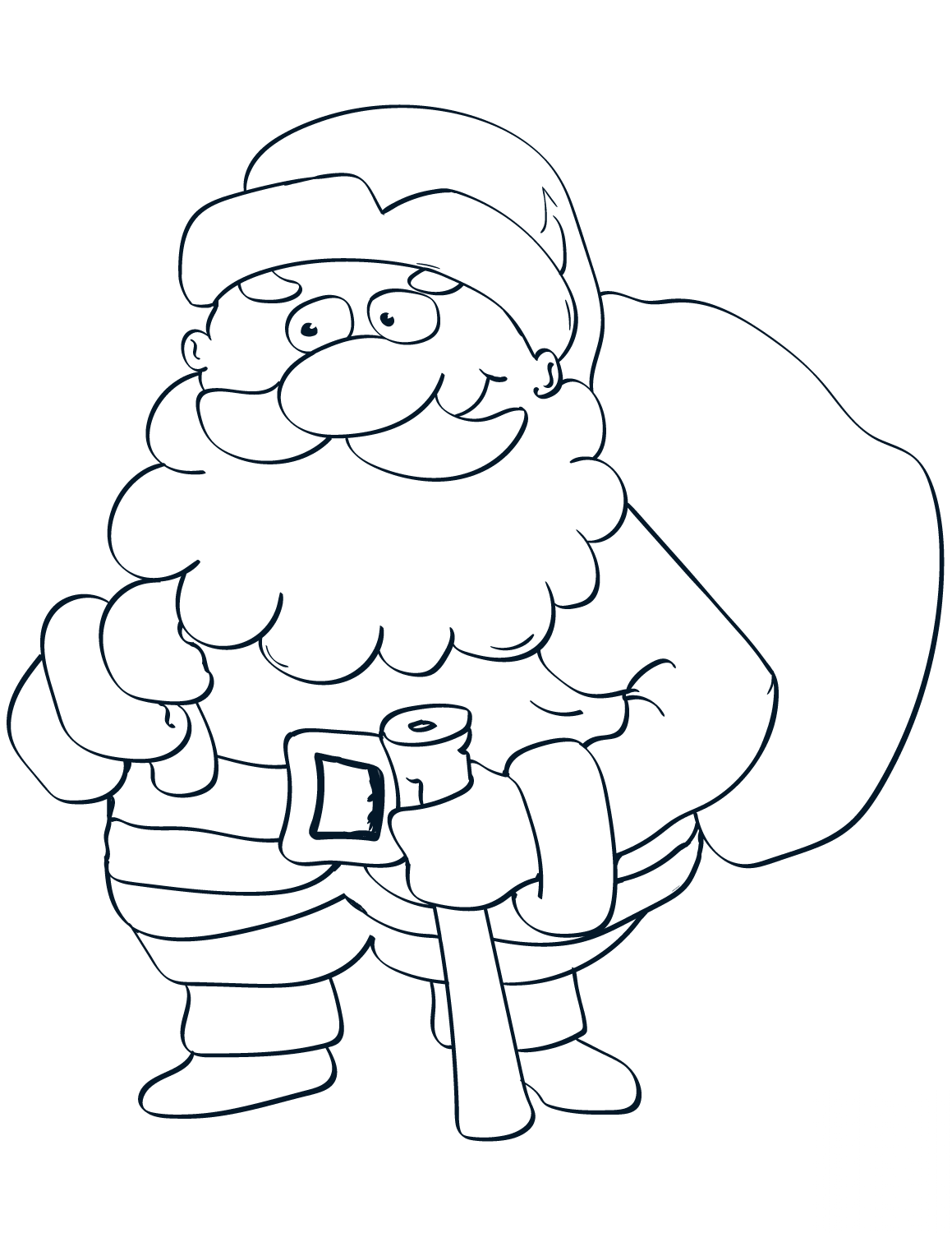 Santa Claus with Bag and Stick