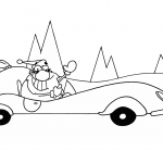 Santa Claus Driving a Car