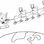 Team of Reindeer and Santa in his...