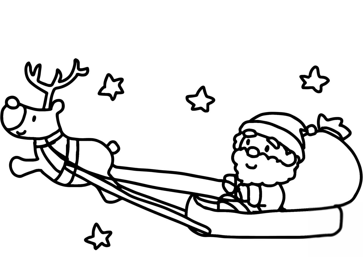 Santa Claus in Sleigh with Reindeer