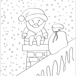 Cute Santa Claus Sitting on Chimney