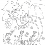 Santa on His Sleigh with Reindeers