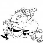 Santa Getting Chased by Small Dog