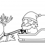 Santa in Sleigh with Reindeer