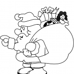 Santa with Big Gift Bag