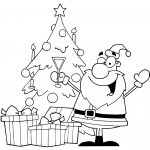 Santa Drinking Champagne by a...