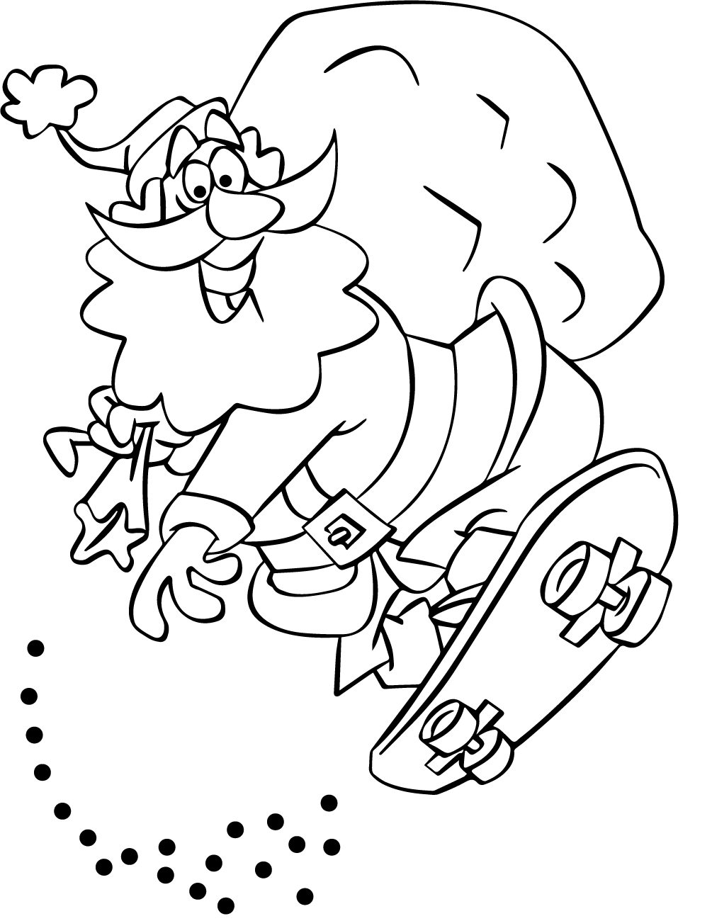 Santa Claus Riding a Skateboard