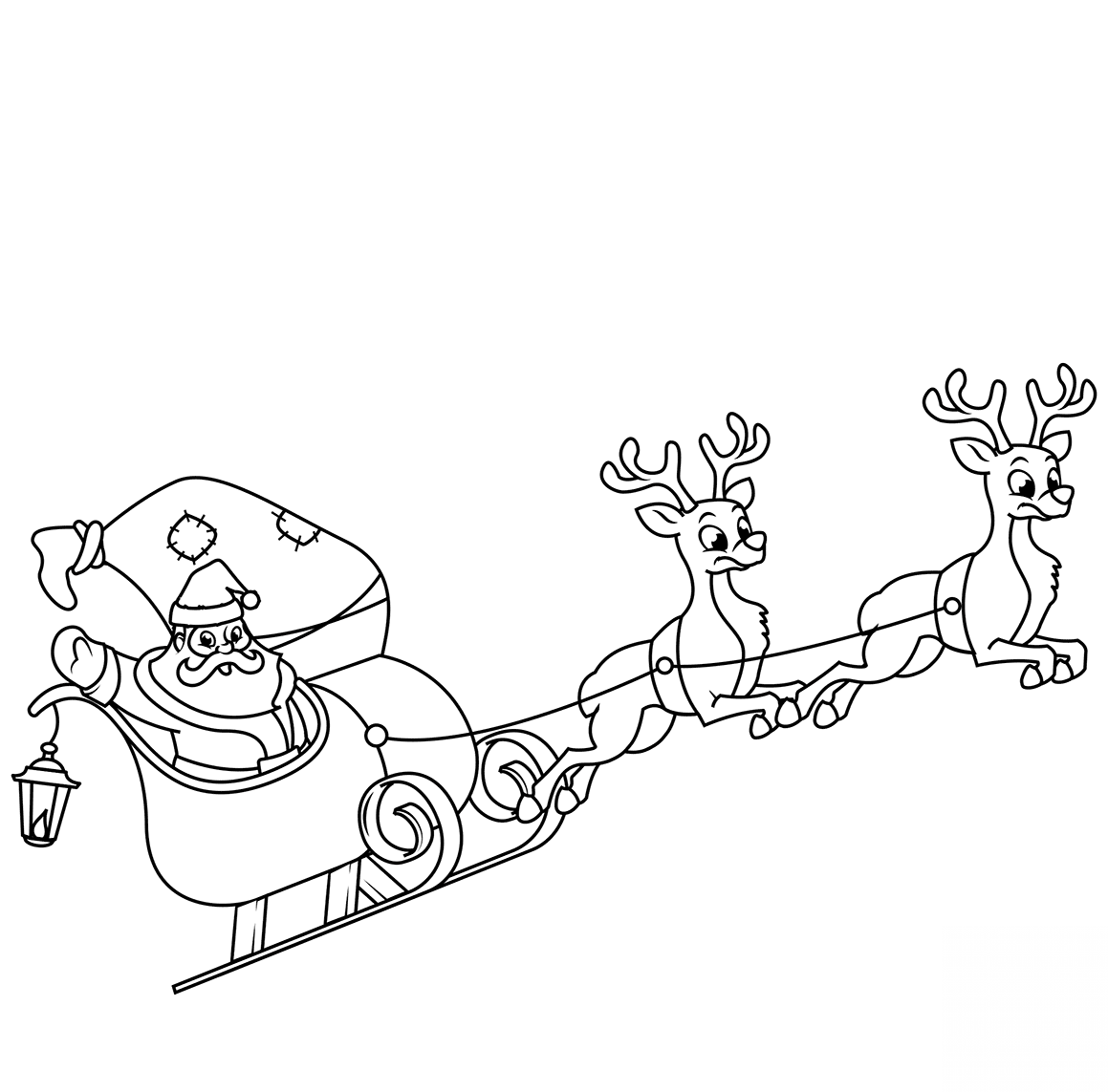 Santa Claus Riding His Sleigh