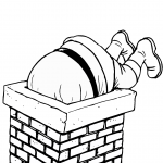 Santa Diving into a Chimney