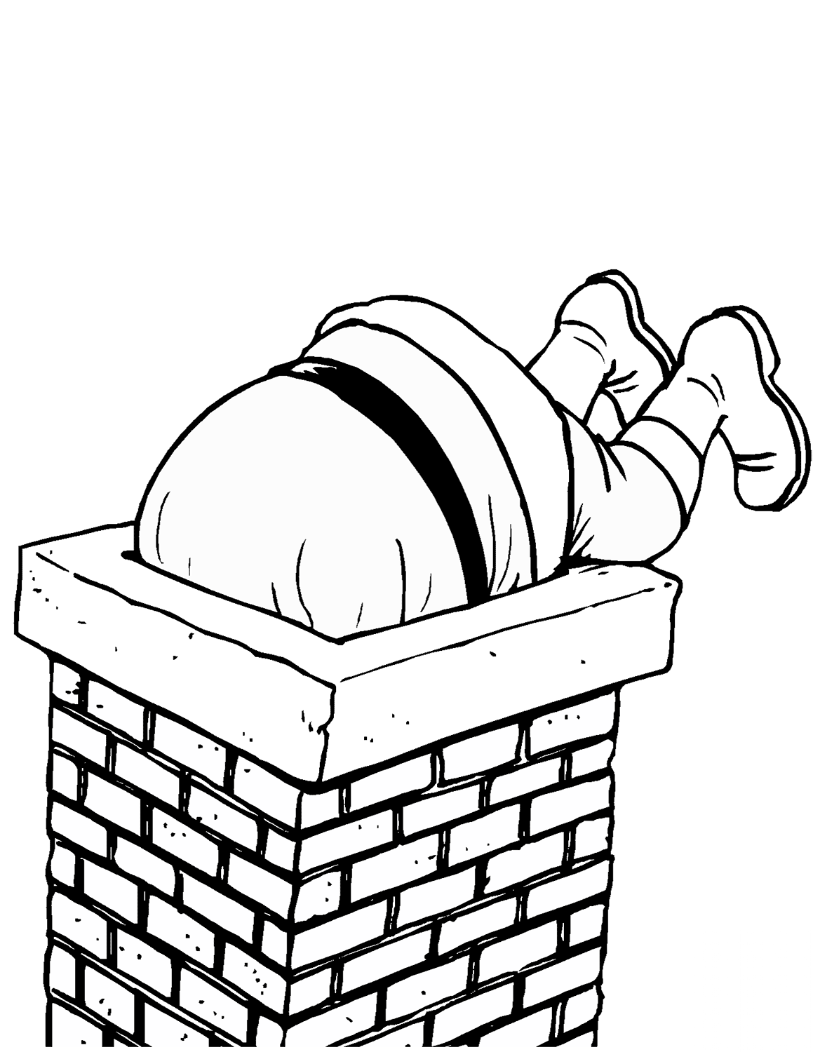 Santa Diving into a Chimney