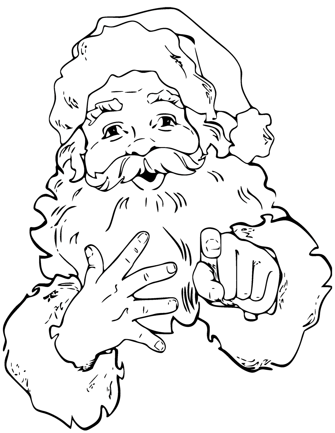 Santa Claus is Pointing Finger