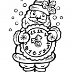 Santa Holding a Clock