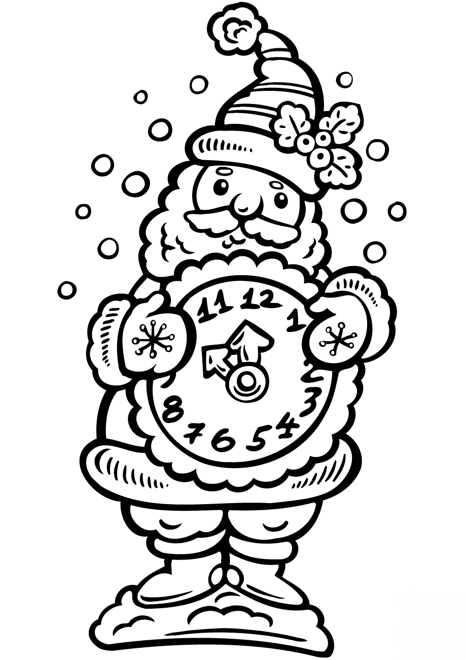 Santa Holding a Clock