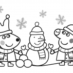 Peppa and Rebecca are Making Snowman
