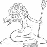 Mermaid trzymająca trójząb