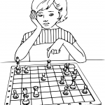 Girl Playing Chess