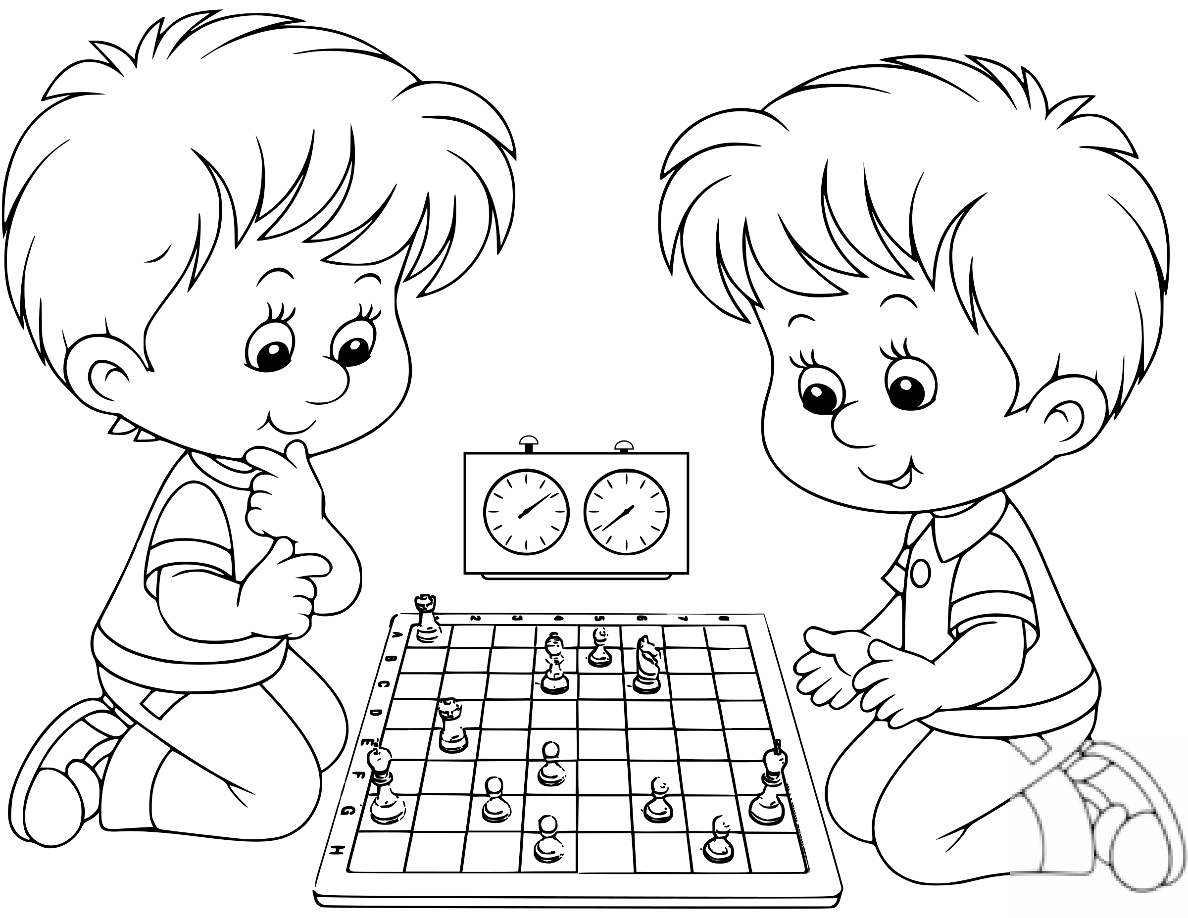 Two Boys Playing Chess