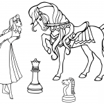 Dama and Horse Chess Pieces