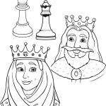 Queen and King Chess Pieces
