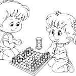 Boy and Girl Playing Chess