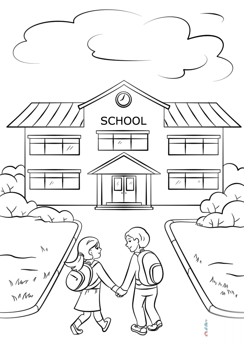 Boy and Girl Going to School