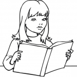 Dziewczynka czytająca książkę