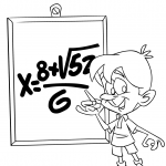 School Boy in Math Class