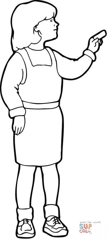 Dziewczynka używająca kredę