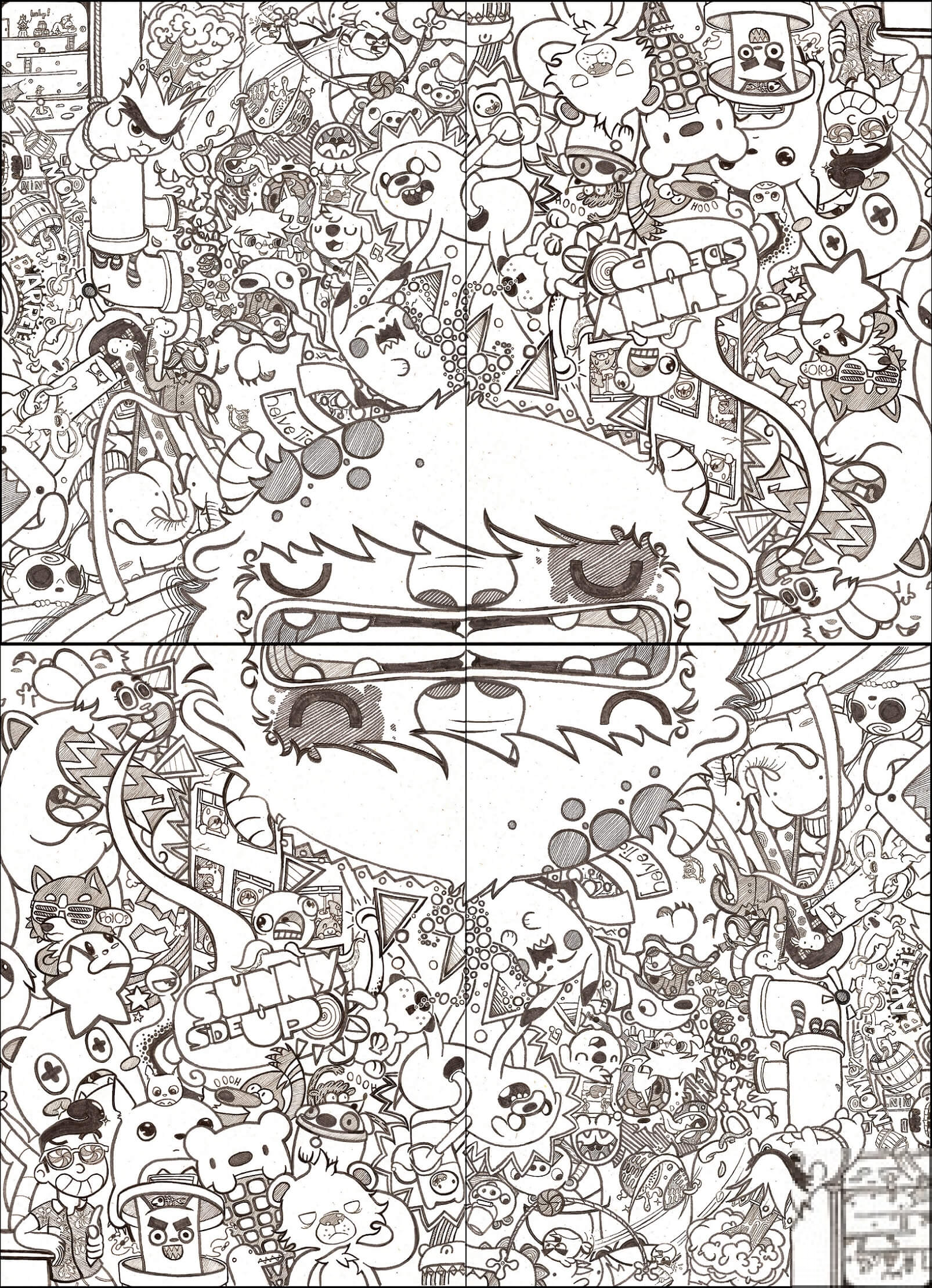 School Notebook Cover Doodle