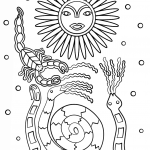 Huichol Art - Sun Scorpion and Snakes