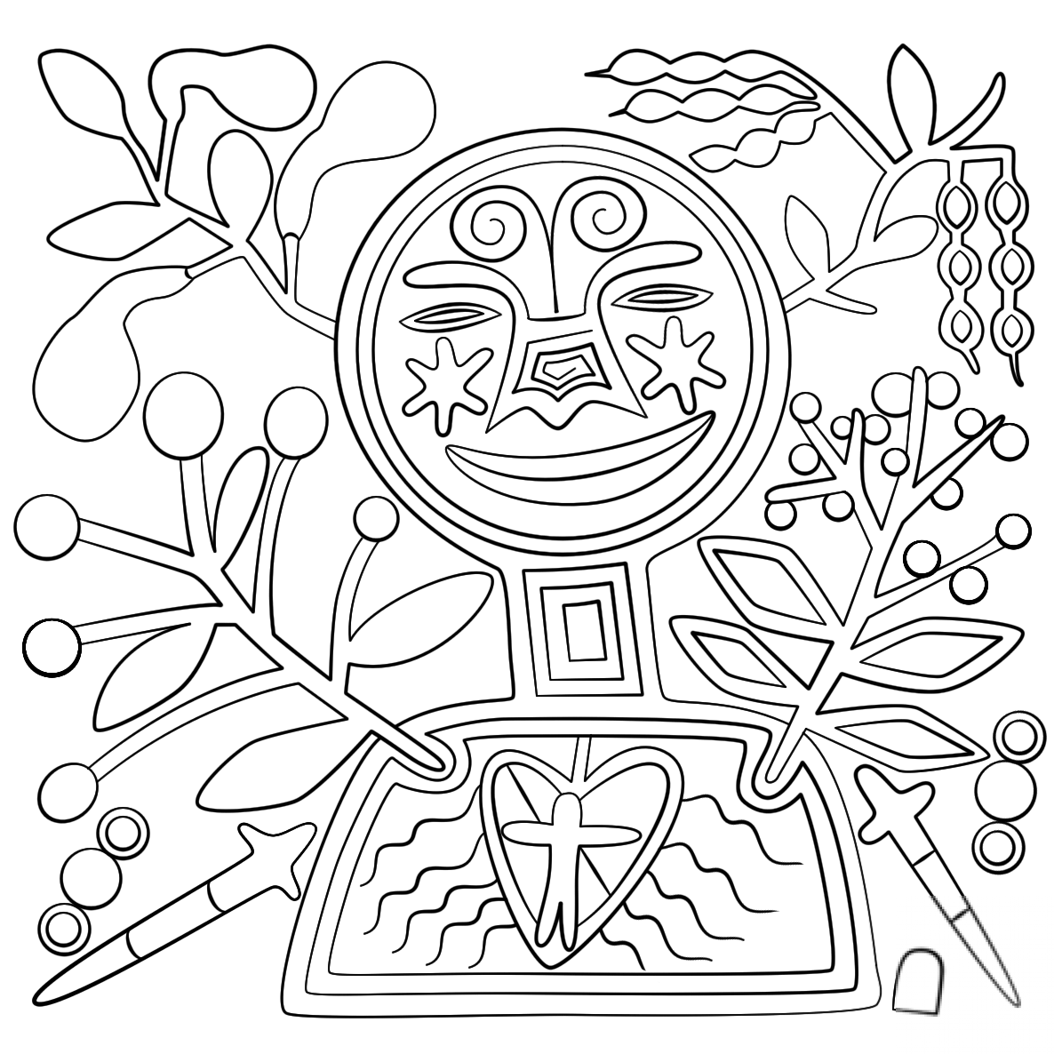 Huichol Art - Abstract Figure