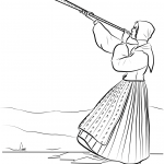 Swedish Woman Blowing Her Horn and...