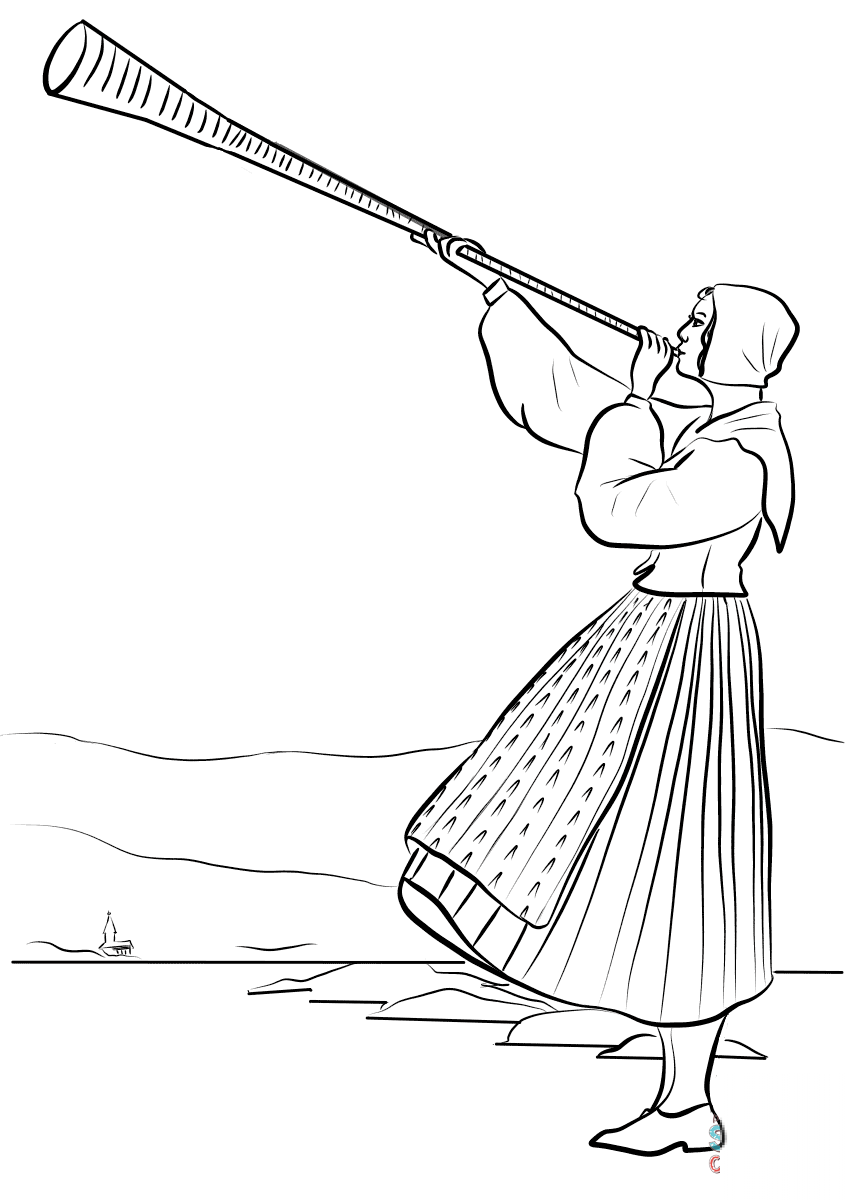 Swedish Woman Blowing Her Horn and...