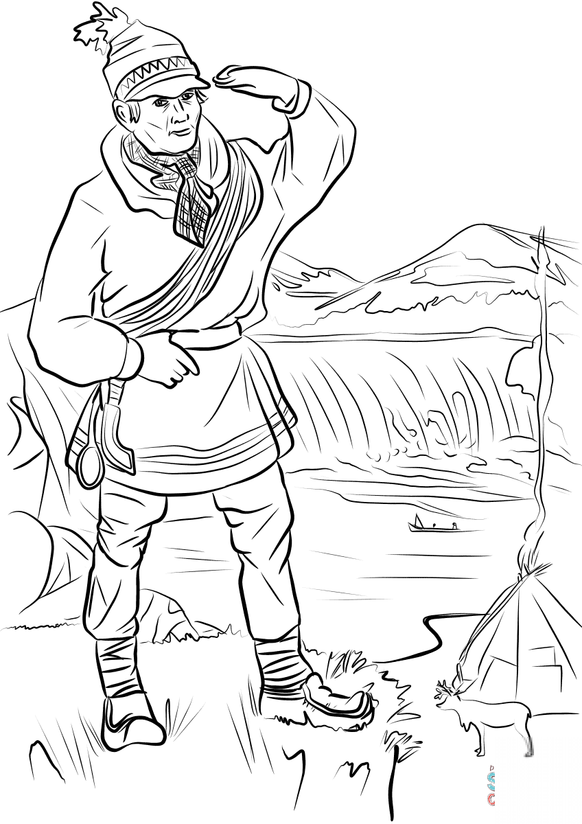 Sami Man in Lapland