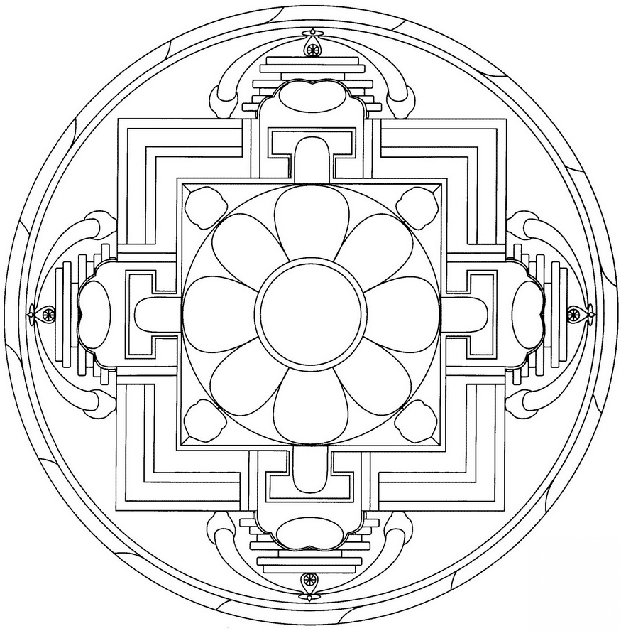 Yantra Mandala with Flower
