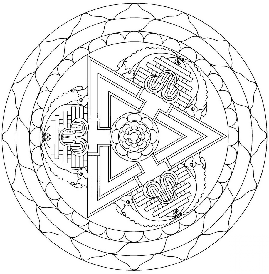 Tibetan Mandala with Triangle