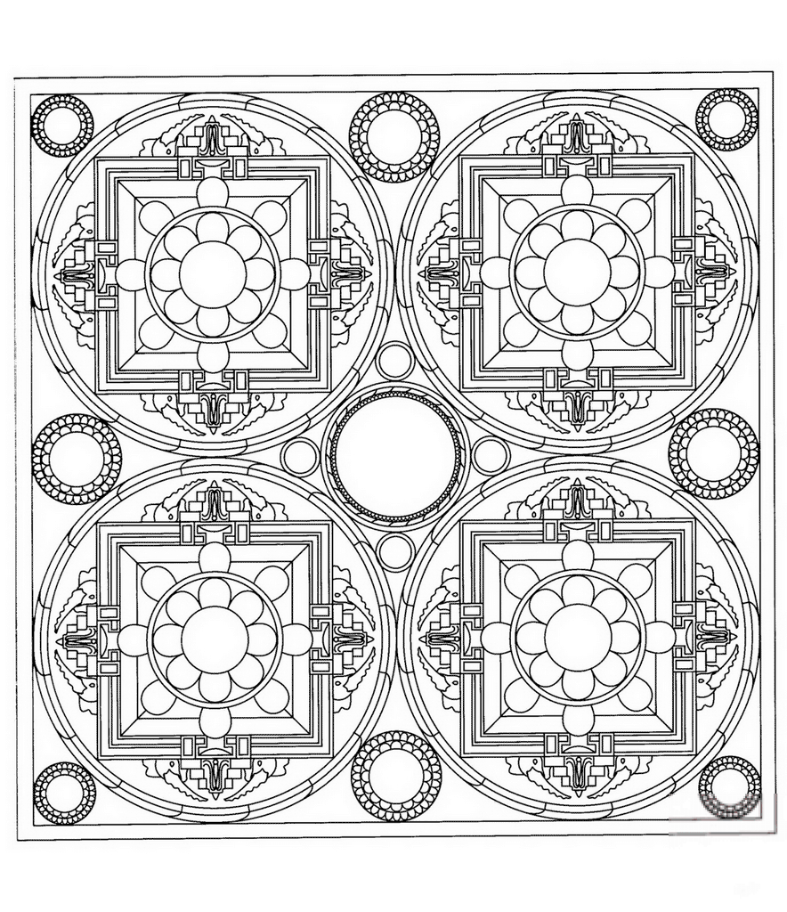 Square Tibetan Mandala