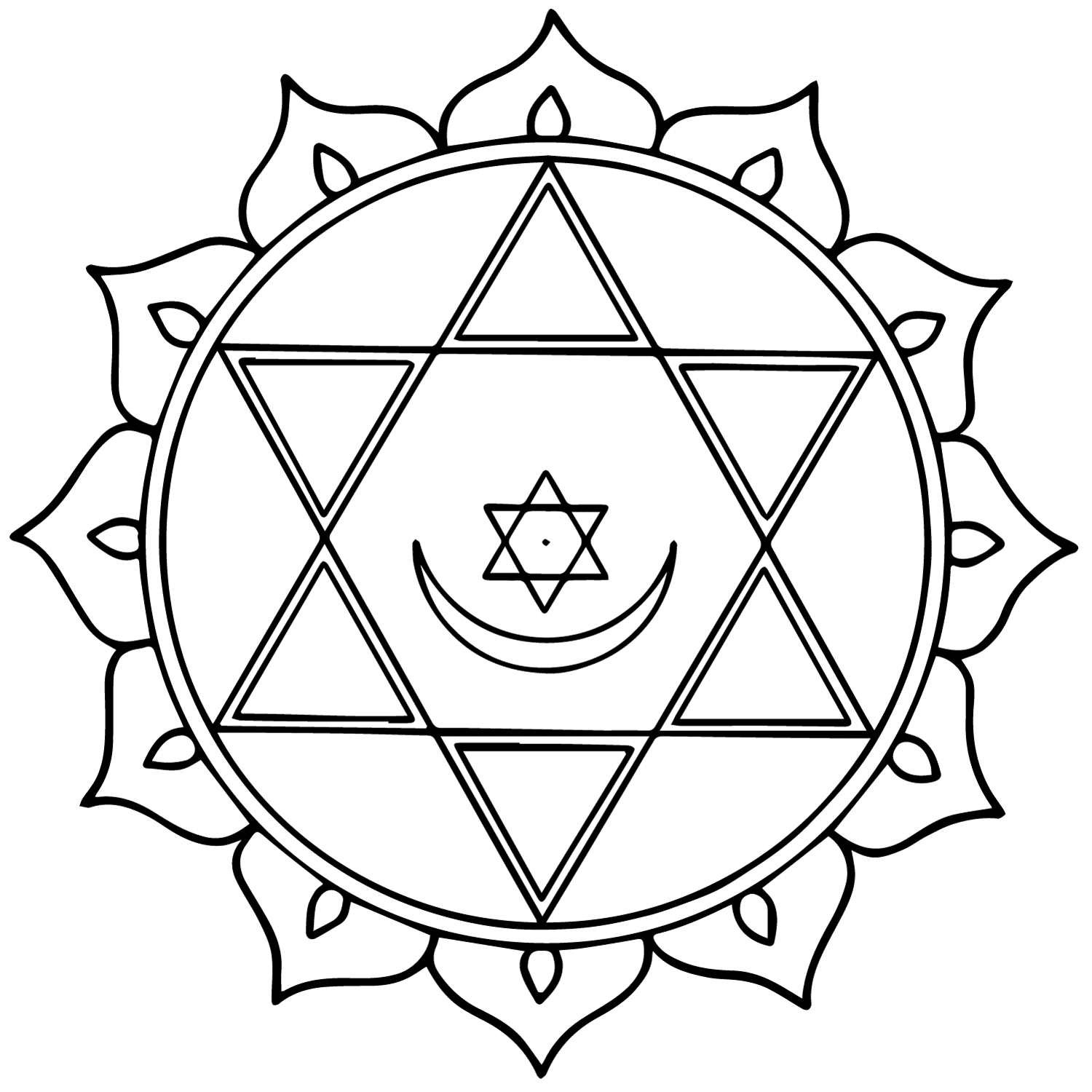 Anahata Mandala with Hexagram