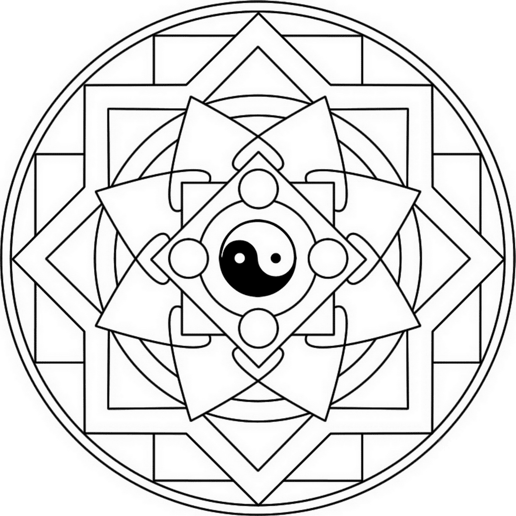 Mandala with Yin Yang