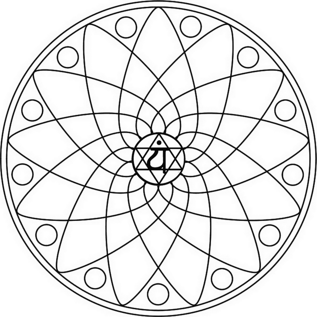 Ellipse Mandala with Anahata Symbol