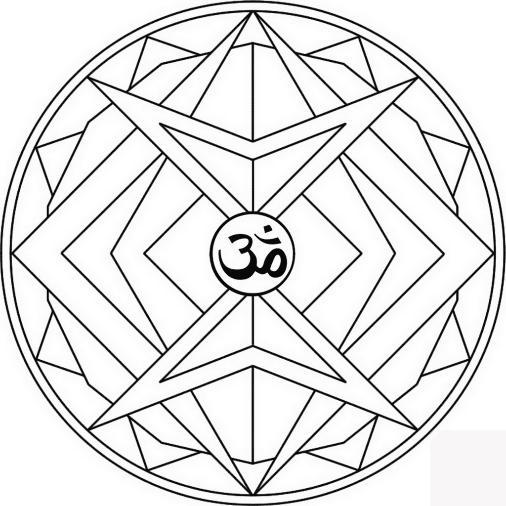Geometric Mandala with Om Symbol