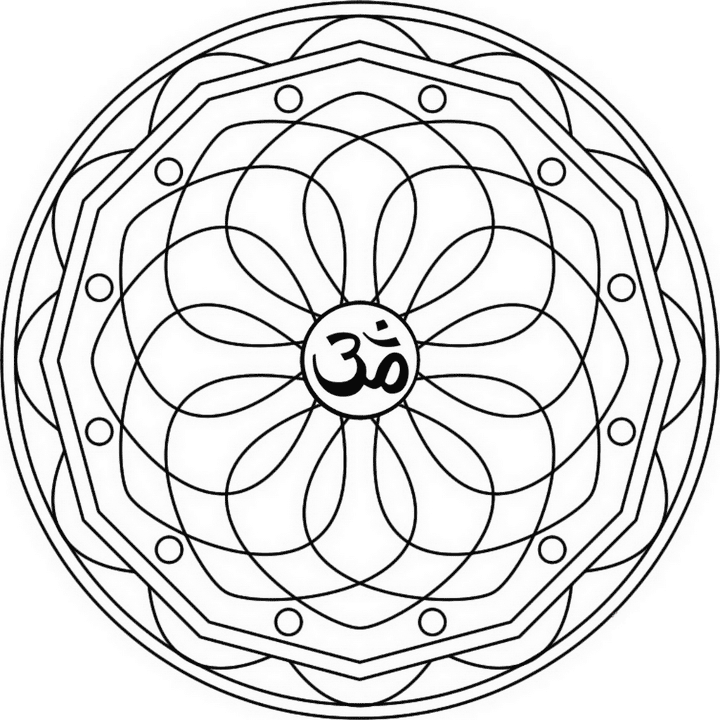 Ellipse Mandala with Om Symbol